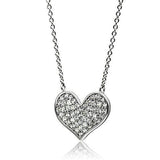 Rhodium Brass Necklace with AAA Grade CZ  in Clear