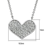 Rhodium Brass Necklace with AAA Grade CZ  in Clear