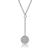 Rhodium Brass Necklace with AAA Grade CZ  in Clear