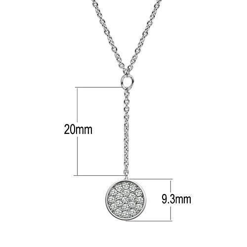 Rhodium Brass Necklace with AAA Grade CZ  in Clear