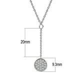 Rhodium Brass Necklace with AAA Grade CZ  in Clear