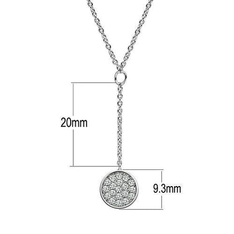 Rhodium Brass Necklace with AAA Grade CZ  in Clear