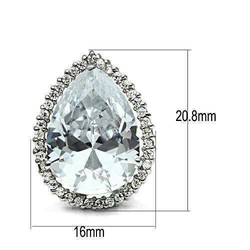 Rhodium Brass Earrings with AAA Grade CZ  in Clear
