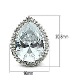 Rhodium Brass Earrings with AAA Grade CZ  in Clear