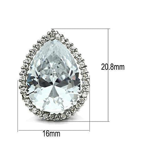 Rhodium Brass Earrings with AAA Grade CZ  in Clear