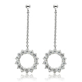 Rhodium Brass Earrings with AAA Grade CZ  in Clear