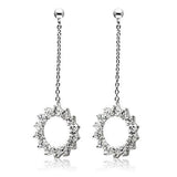 Rhodium Brass Earrings with AAA Grade CZ  in Clear