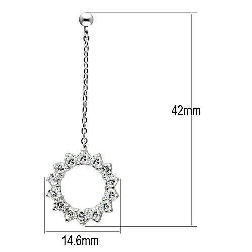 Rhodium Brass Earrings with AAA Grade CZ  in Clear