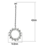 Rhodium Brass Earrings with AAA Grade CZ  in Clear