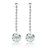 Rhodium Brass Earrings with AAA Grade CZ  in Clear