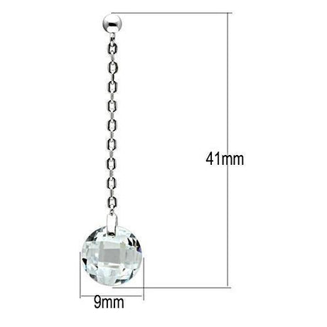 Rhodium Brass Earrings with AAA Grade CZ  in Clear