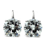 Rhodium Brass Earrings with AAA Grade CZ  in Clear