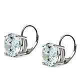 Rhodium Brass Earrings with AAA Grade CZ  in Clear