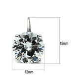 Rhodium Brass Earrings with AAA Grade CZ  in Clear