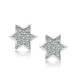 Rhodium Brass Earrings with AAA Grade CZ  in Clear