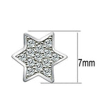 Rhodium Brass Earrings with AAA Grade CZ  in Clear