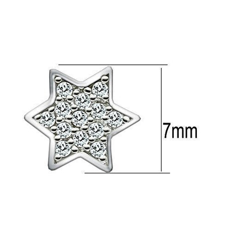 Rhodium Brass Earrings with AAA Grade CZ  in Clear