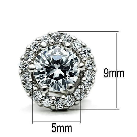 Rhodium Brass Earrings with AAA Grade CZ  in Clear