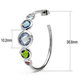 Rhodium Brass Earrings with AAA Grade CZ  in Multi Color