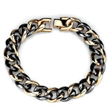 IP Rose Gold(Ion Plating) Stainless Steel Bracelet with Ceramic  in Jet