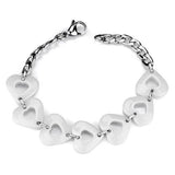 High polished (no plating) Stainless Steel Bracelet with Ceramic  in White