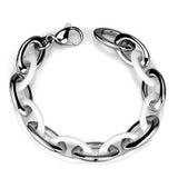 High polished (no plating) Stainless Steel Bracelet with Ceramic  in White