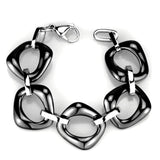 High polished (no plating) Stainless Steel Bracelet with Ceramic  in Jet