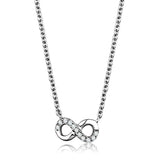 Rhodium Brass Chain Pendant with AAA Grade CZ  in Clear