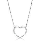 Rhodium Brass Chain Pendant with AAA Grade CZ  in Clear