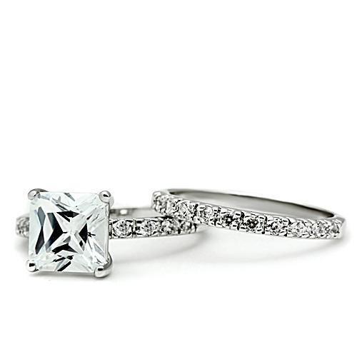 Rhodium Brass Ring with AAA Grade CZ  in Clear