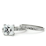 Rhodium Brass Ring with AAA Grade CZ  in Clear