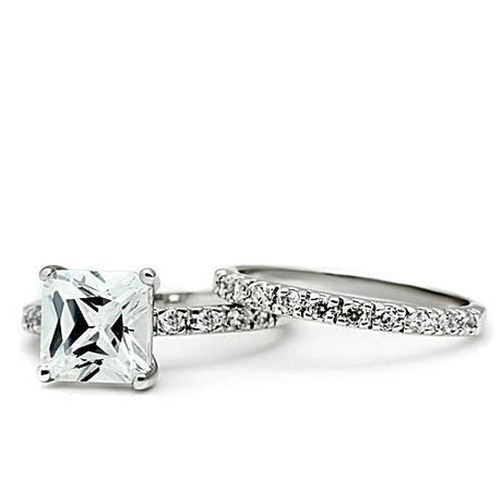 Rhodium Brass Ring with AAA Grade CZ  in Clear