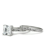 Rhodium Brass Ring with AAA Grade CZ  in Clear