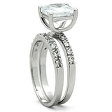 Rhodium Brass Ring with AAA Grade CZ  in Clear