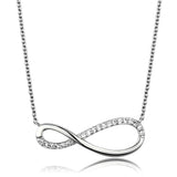 Rhodium Brass Chain Pendant with AAA Grade CZ  in Clear