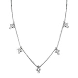 Rhodium Brass Chain Pendant with AAA Grade CZ  in Clear