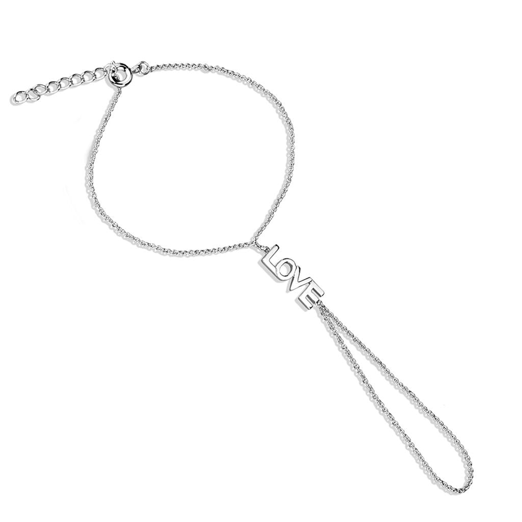 Rhodium Brass Bracelet with No Stone