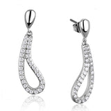 Rhodium Brass Earrings with AAA Grade CZ  in Clear