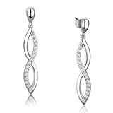 Rhodium Brass Earrings with AAA Grade CZ  in Clear