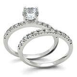Rhodium Brass Ring with AAA Grade CZ  in Clear