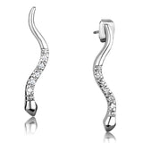 Rhodium Brass Earrings with AAA Grade CZ  in Clear