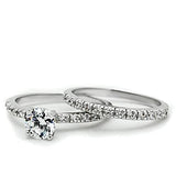 Rhodium Brass Ring with AAA Grade CZ  in Clear