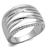 Rhodium Brass Ring with AAA Grade CZ  in Clear
