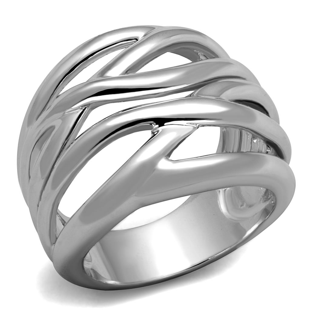 Rhodium Brass Ring with No Stone