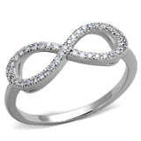 Rhodium Brass Ring with AAA Grade CZ  in Clear
