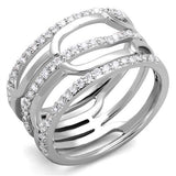 Rhodium Brass Ring with AAA Grade CZ  in Clear