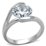 Rhodium Brass Ring with AAA Grade CZ  in Clear