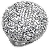 Rhodium Brass Ring with AAA Grade CZ  in Clear
