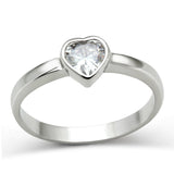 Rhodium Brass Ring with AAA Grade CZ  in Clear