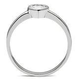 Rhodium Brass Ring with AAA Grade CZ  in Clear
